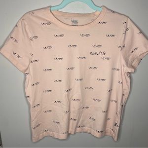 Vans Breast Cancer Awareness Baby Tee Pink Boob Print sz XL